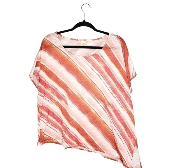 Faded Glory Sunset Stripe Asymmetrical Blouse - Picture 1 of 3
